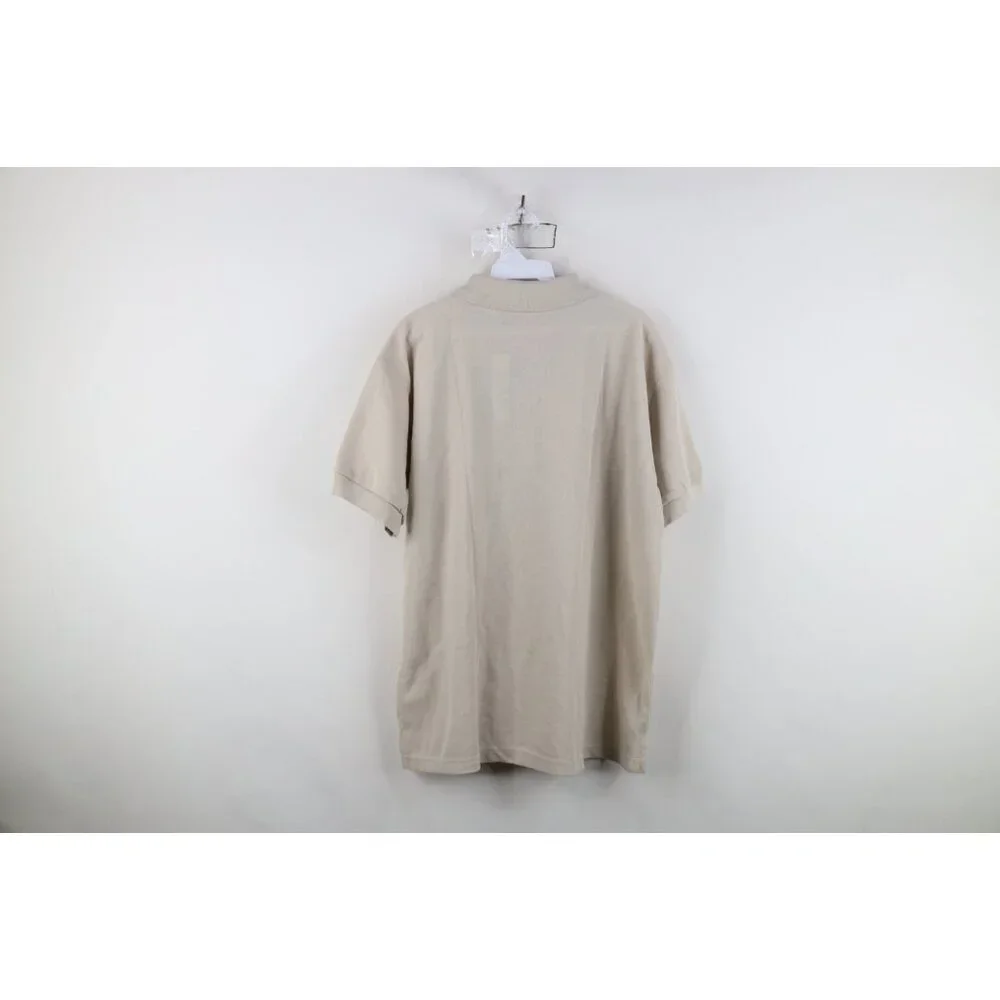 Deadstock Vintage 90s Streetwear Womens Size Large Blank Golf Polo Shirt Beige - Picture 9 of 11